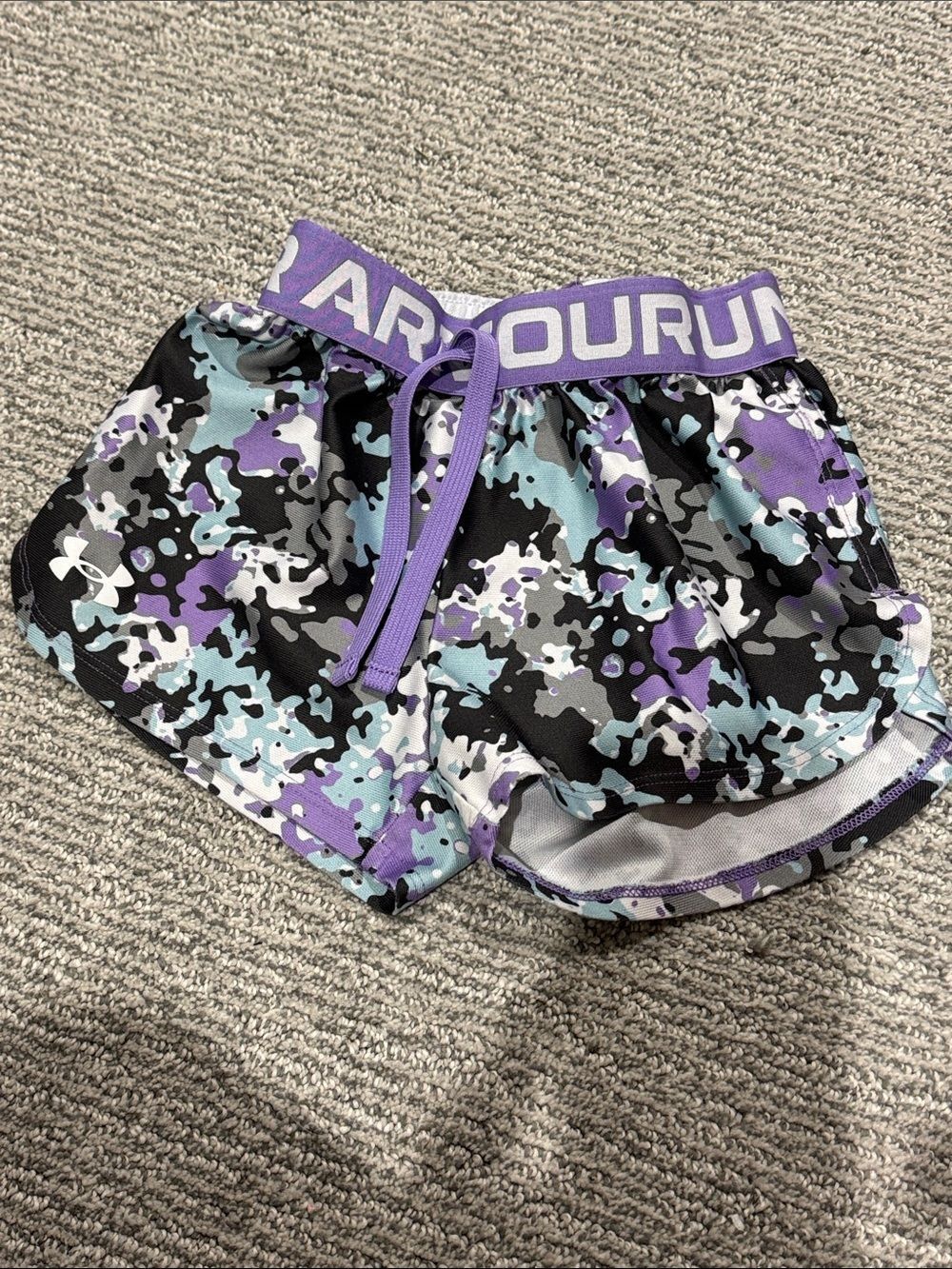 Under Armour Purple Black Blue Camo Athletic Shorts